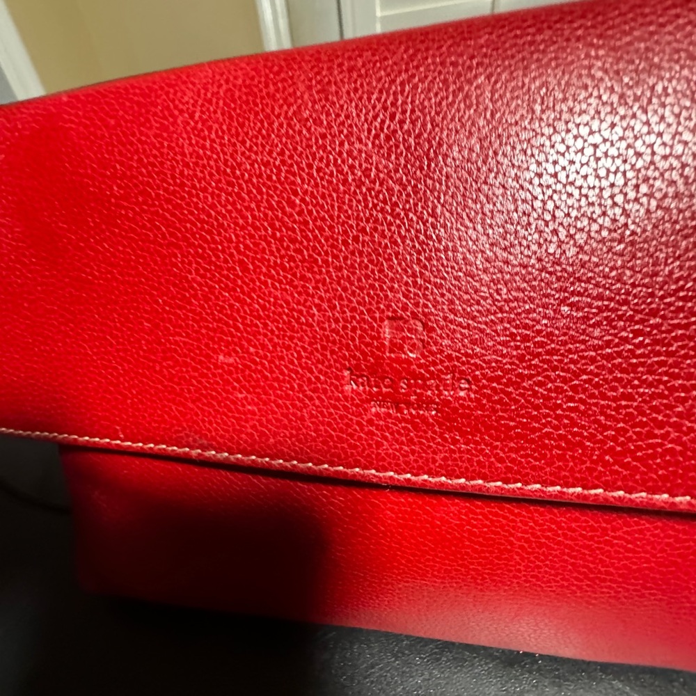 Kate Spade red with black leather lace handle shoulder bag - Picture 9 of 10